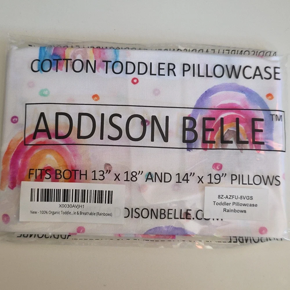 Addison Belle Rainbows Toddler Pillowcase 100% Cotton and Breathable